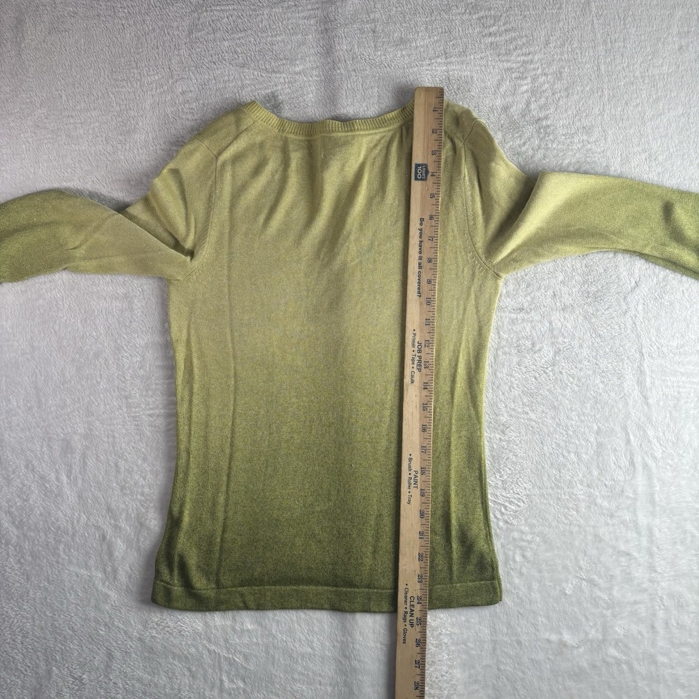 Y2K Ellen Tracy Neiman Marcus Silk Blend Long Sleeve V-Neck Top Women's XS - Picture 8 of 8